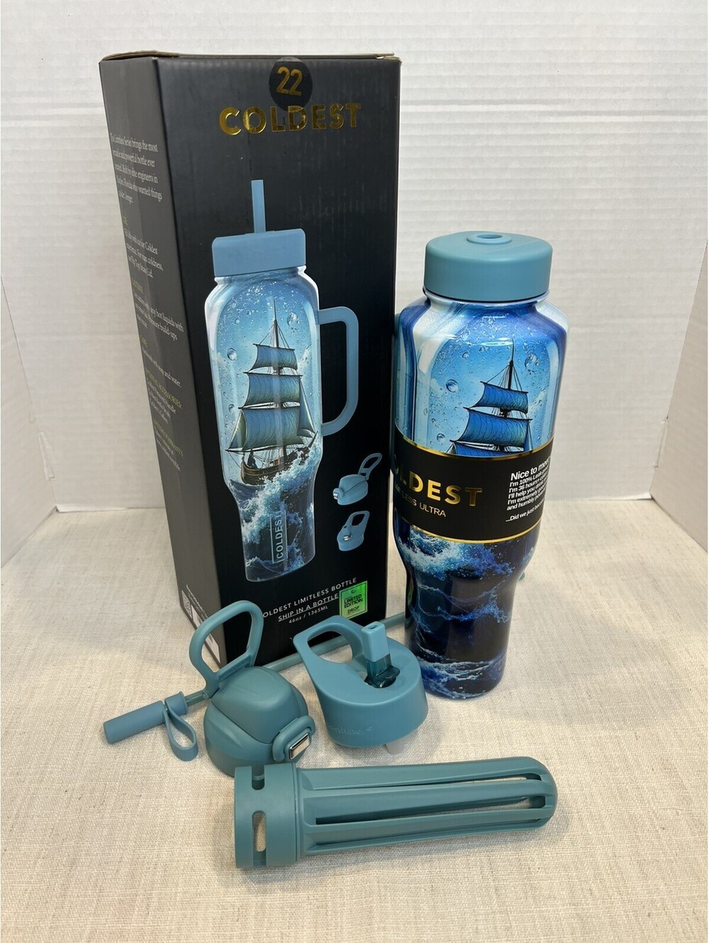 COLDEST BNIB Limited Edition "Ship in a Bottle” 46oz  Tumbler Water Bottle